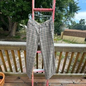 Plaid wool wide leg pants